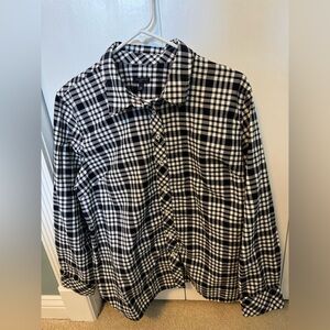 Talbots Plaid Cotton Shirt with Metallic thread. Like New Condition! XLP